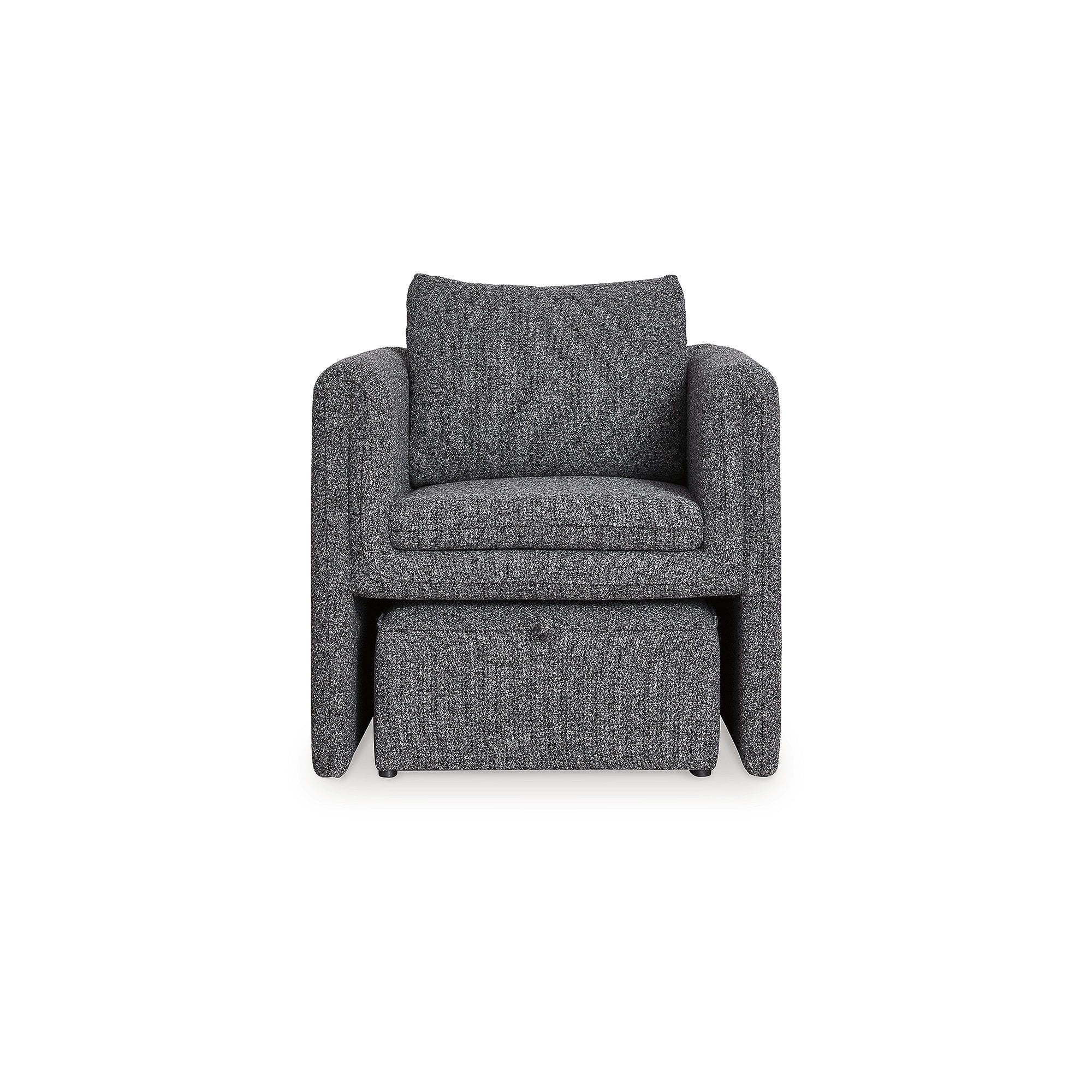 Signature Design by Ashley Vreni Accent Chair and Ottoman, Charcoal Black, Small Space Living Room Accent Seating, Polyester Upholstery