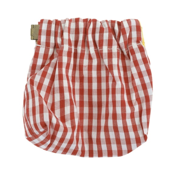 Unique Bargains 1 Pc Coin Purse Wallet Portable Shrapnel Mouth Small Grid Coin Purse Pouch Red White