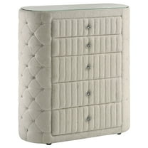 Sonya 5-drawer Upholstered Bedroom Chest of Drawers Ivory