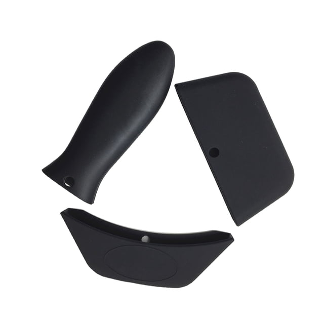 VONKY 3 Pieces Handle Protector Heat-insulated Pan Grip Sleeve Protective Silicone Wear-resistant Kitchen Accessory Cookware Black