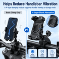 thumbnail image 3 of GAZILY® Motorcycle Phone Mount, Anti-Shake Handlebar Holder with One-Hand Lock, 360° Rotation and 4-Layer Shock Absorption for 4.7–7.2" Phones, Black, 3 of 7