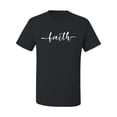 thumbnail image 2 of Classic Cursive Christian Faith Quote Inspirational/Christian Men's Graphic T-Shirt, Black, Small, 2 of 3