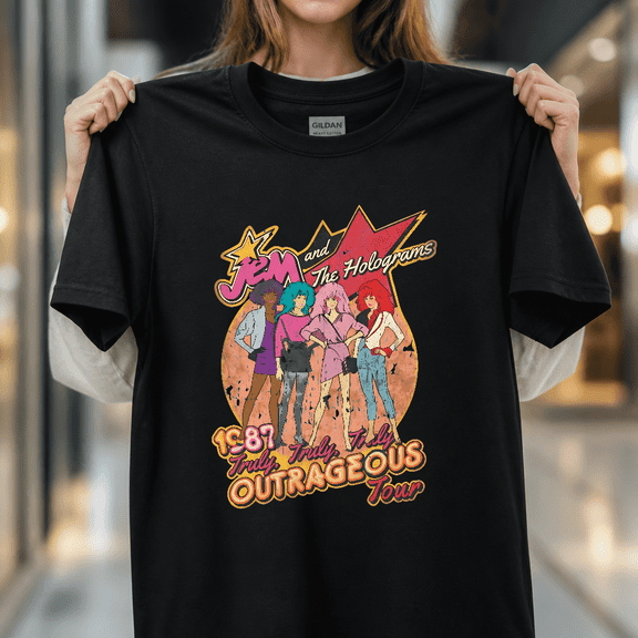 Jem and the Holograms Tour 1987 Truly Outrageous Animated Music Unisex T-Shirt V19458, S - 5XL