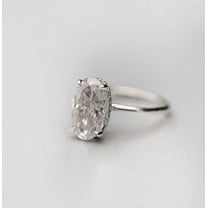 solitaire jewels 3.75CT Oval Moissanite Hidden Halo Engagement Ring For Women, 18K White Gold