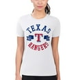thumbnail image 4 of Women's G-III 4Her by Carl Banks White Texas Rangers Super-Slim Fit Lightweight City Graphic T-Shirt, 4 of 5