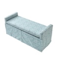 thumbnail image 5 of Khloee Bench Indes Blue Ground Linen 50.2L x 19.6W x 22H Upholstered Square Arms, 5 of 9