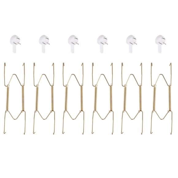 Unique Bargains 6 Inch Stainless Steel Invisible Wall Plate Hangers With Tip Protector for Decorative Plates and Art 6pcs