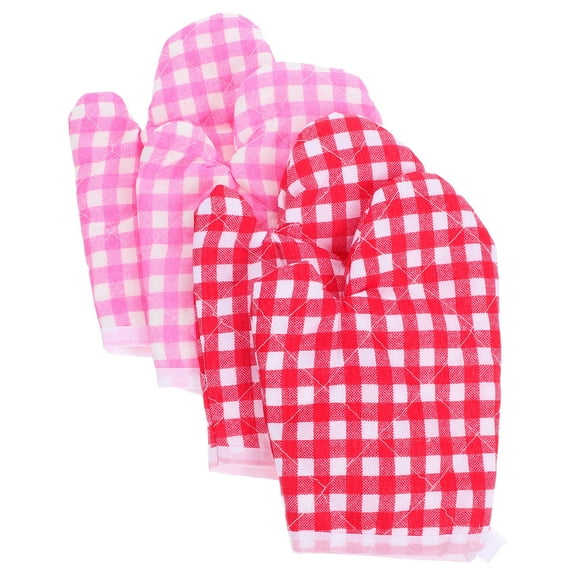 Raindrops 4 Pcs Children'S Oven Mitts Heat-Resistant Gloves For Baking And Cooking Anti-Scald Kitchen Mitts For Kids' Play Kitchens Kitchen Oven Mitt for Home