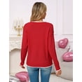 thumbnail image 2 of Cogild Sweaters for Women Heart Pattern Knit Crew Neck Long Sleeve Pullover Sweater, 2 of 10