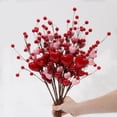 thumbnail image 5 of Heart Shaped Berry Picks, 1Pc Artificial Red Berry Twig Flowers Stem Branches, Valentine's Day Gifts, Artificial Berry Stems Flowers for Vase Wedding Party Home Valentines Day Decor, 5 of 5