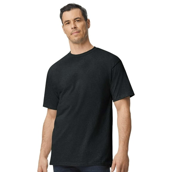 Gildan Big and Tall Men Short Sleeve T-Shirt, Black Sizes LT-3XLT | 100 Ultra Cotton Crew Neck Tall Tee