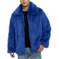 thumbnail image 3 of Mens Fleece Jackets Winter Coat for Men Mens Warm Faux Furry Long Coat Jacket Winter Solid-neck Outerwear, S-3XL, 3 of 8
