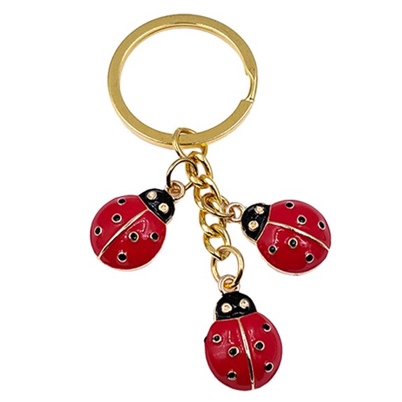 TABLZONE Red Ladybug Keychain Alloy Pendant, Bag Charm and Car Key Holder Accessory