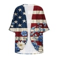thumbnail image 6 of Eiyaclvo American Flag Cover Up for Women 4th of July Star Striped Print Kimono Cardigan 3/4 Sleeve Sheer Beach Cover Ups Patriotic Indenpendence Day Swimwear, 6 of 6