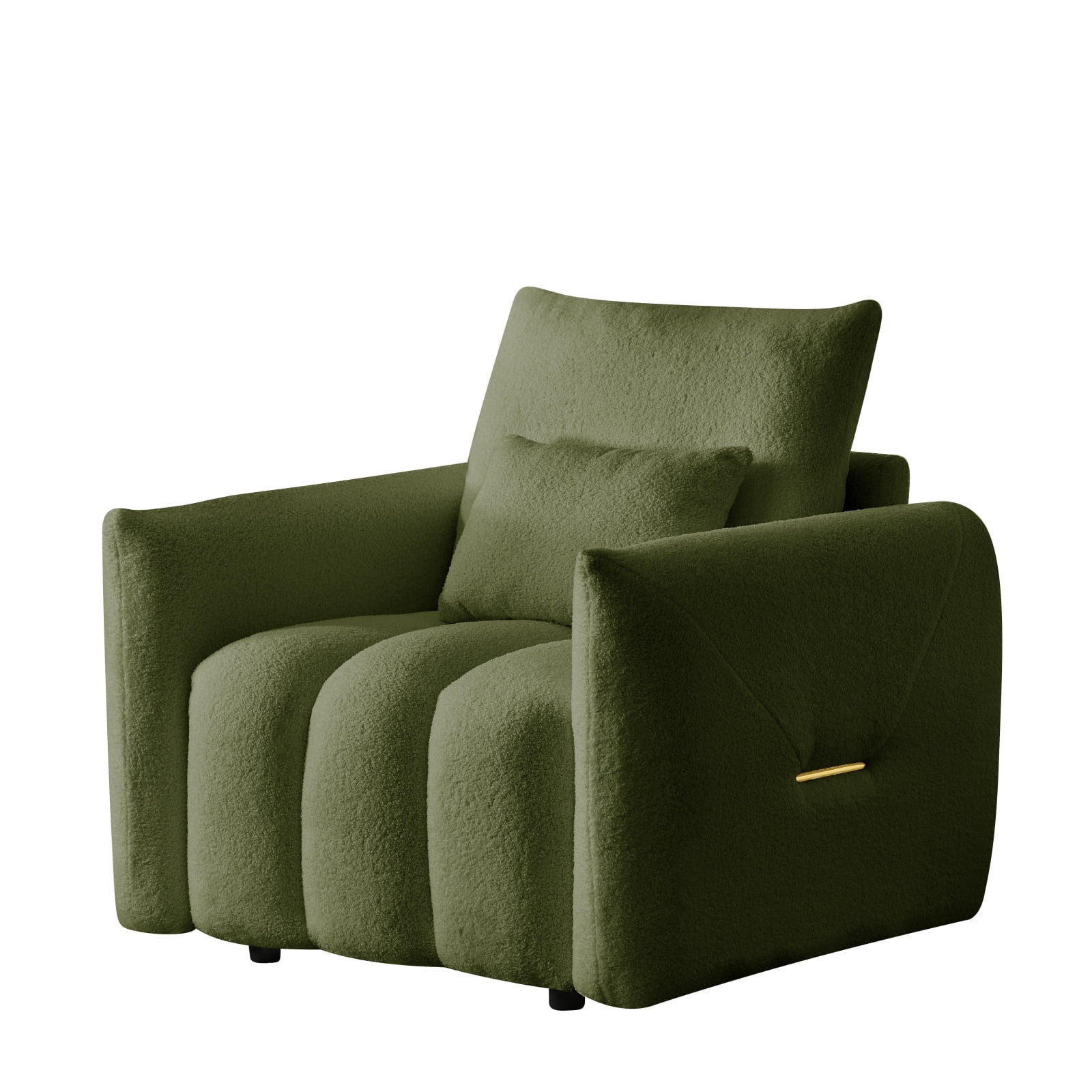 Dreamzie 38.1" Green Teddy Sofa，Easy to Assemble in 20 Minutes for Living Room and Chatting