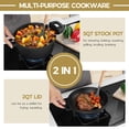thumbnail image 3 of Cast iron Dutch oven with frying pan lid, 2-in-1 cast iron bread and frying pan cookware, double handle design, suitable for baking bread, frying, camping, 5 quarts, 3 of 10