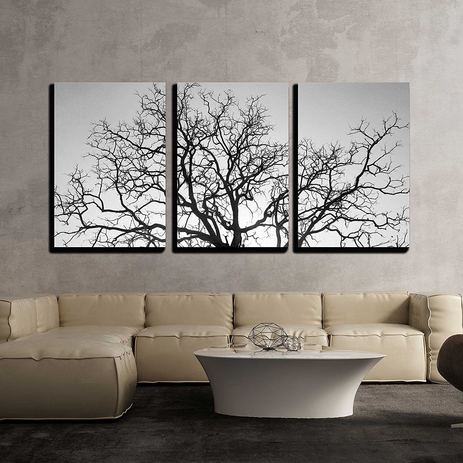 Blood Moon And Dead Trees 1 Panel Canvas Print Wall Art 