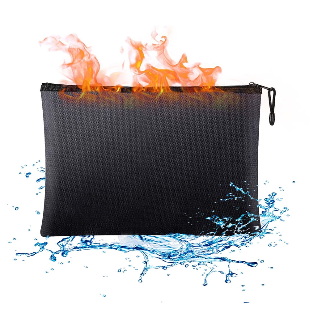 Fireproof Safe Bag Fire Water Resistant Pouch Cash Money Documents Storage K4D7 