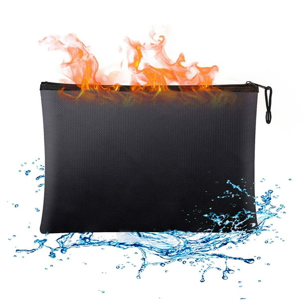 Peroptimist Fireproof Money Bag, Fire and Water Resistant Cash Bag with Zipper Closure,Fireproof ...