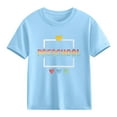 thumbnail image 2 of Piuwrlz Girls Short T-Shirts Kids Graphic Shirts Tops Cotton Pullover Blue Size 4 Years, 2 of 10