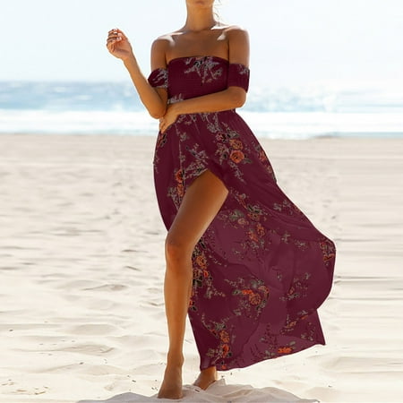 

Inkach Women S Fashion Sexy Short Sleeve Printing Loose Beach Casual Breast Wrap Dress