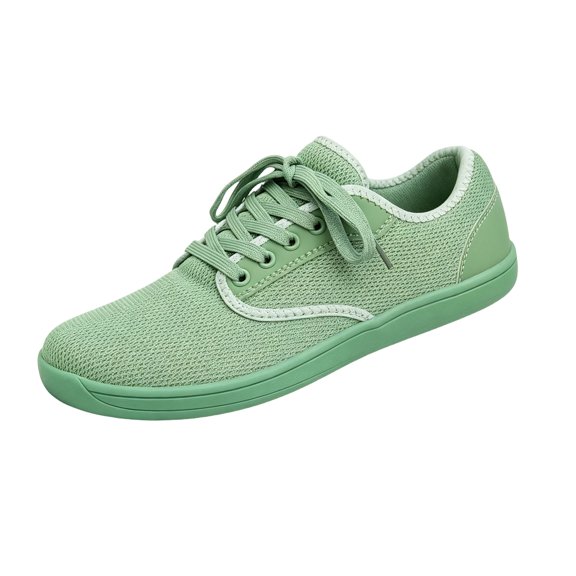 EKVAHL Women's Orthopedic Barefoot Sneakers, Breathable Mesh Lace Up Trainers, Arch Support Zero Drop Wide Width Hiking Daily Walking Tennis Shoes Green