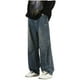 thumbnail image 2 of Pantalones vaqueros largos para hombre, informales, de otoño, de color liso, con pliegues, de poliéster, 2 of 5