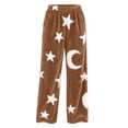 thumbnail image 4 of Kezqiaxn Comfy Pants Women Fleece Stretchy High Waisted Warm Lounge Pants with Pockets Fall Pajama Bottoms Plus Size Fashion Coffee A M, 4 of 9