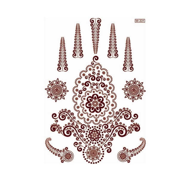 Riwcyla Red Brown Lace Tattoo Sticker Water Transfer Tattoo Sticker Waterproof Body Art Sticker Temporary Skin Art for Women Girls