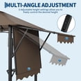 thumbnail image 4 of 8' x 5' Grill Gazebo Canopy with Extra 7' x 3' Awning, Heavy Duty Steel Frame, Double-Tiered Outdoor Grill Canopy with Shelves, 10 Hooks & LED Lights for Patio BBQ Backyard,Brown, 4 of 7