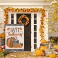 thumbnail image 4 of Happy Thanksgiving Fall Garden Flags for Outdoor,12x18 Double Sided,Harvest Buffalo Plaid Pumpkins Yard Flags,Small Thanksgiving Day Garden Decor for Autumn Outside Porch Lawn Holiday, 4 of 6