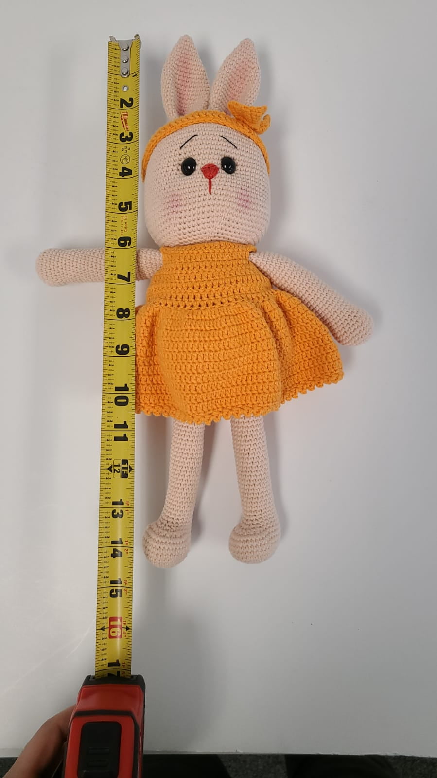 Handmade Amigurumi Rabbit Toy Buddy Bunny Easter Bunny Doll For Kids Unicex – Orange Rabbit-5.51 inches
