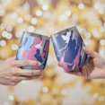 thumbnail image 2 of 12oz Insulated Wine Tumbler with Lid & Straw, Stainless Steel Egg Shape Cup, Liquid & Marble Print, 2 of 5