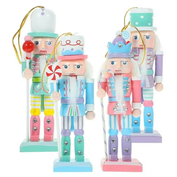 4.7Inch Christmas Decorations Nutcracker Hanging Ornaments,Traditional Wooden Nutcracker Figures Soldier,Festive Collectible Christmas Doll Gift forTable Desktop Fireplace
