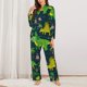 thumbnail image 2 of Balery Dinosaurs and Flowers Conjunto de Pijama con Estampado para Mujer, Conjunto de Dos Piezas con Manga Larga, Ropa de Dormir Suave con Bolsillos, Pijamas Cómodos-X-Large, 2 of 7