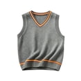 thumbnail image 4 of Fnhpitd Sweater Vest Girls Fall and Winter Waistcoat, School Uniforms Sleeveless Knit Pullover Grey 150, 4 of 7