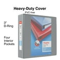 thumbnail image 2 of Staples Heavy Duty 3" 3-Ring View Binder with D-Rings and Four Interior Pockets Gray  2/Pack, 2 of 8