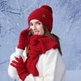 thumbnail image 2 of Womens Scarves Winter Clothing for Women Hat Scarf And Glove Set Fashionable Outdoor Baby Warm Three Piece Set, 2 of 8
