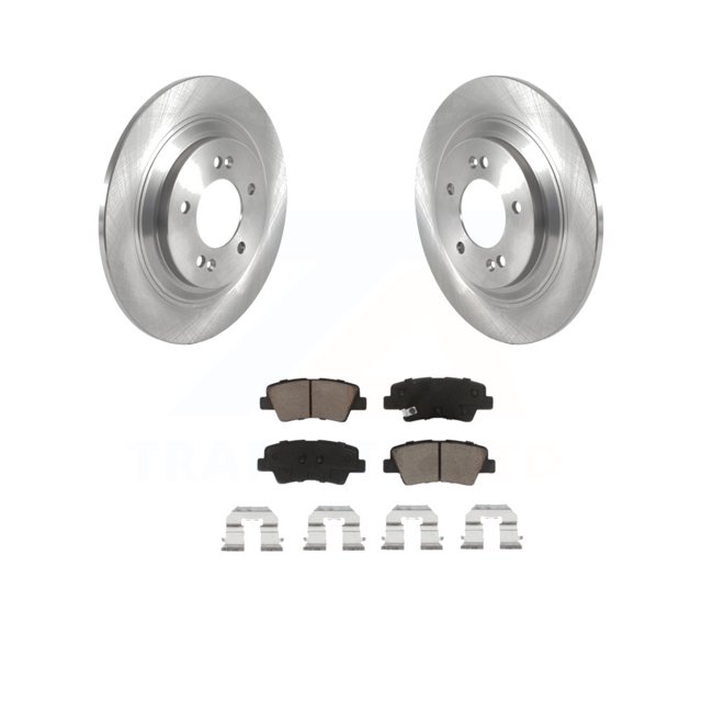 CMX Rear Disc Brake Rotors and Ceramic Pads Kit for Car 2017 Kia Cadenza Limited Technology with Electric Parking K8C-102136