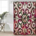 thumbnail image 2 of Pink Green Boho Shower Curtains for Bathroom Waterproof Fabric Bath Curtains Decor Bath Tub Curtain Vintage Flowers Impressionist Art Decorative Shower Curtain Sets with 12 Hooks, 72x72 Inch, 2 of 6