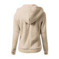thumbnail image 5 of Gkeoshab Vintage Christmas Women's Bubble Fleece Hooded Pullover with Half-Zip Design, Plush Textured Long Sleeve Sweatshirt Featuring Front Pockets for Trendy Comfort and Warmth Khaki XL, 5 of 5