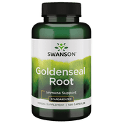 Swanson Goldenseal Root - Herbal Supplement Promoting Immune Support and Overall Wellness - Features Goldenseal Root Extract Standardized to Minimum 5% Total Alkaloids - (120 Capsules, 125mg Each)