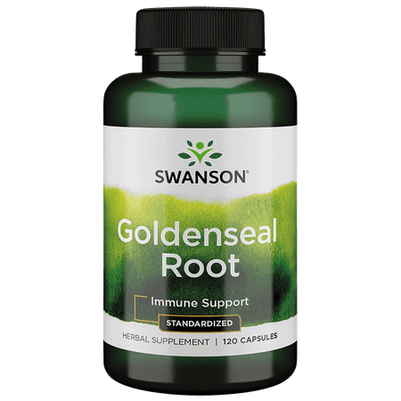 Swanson Goldenseal Root - Herbal Supplement Promoting Immune Support and Overall Wellness - Features Goldenseal Root Extract Standardized to Minimum 5% Total Alkaloids - (120 Capsules, 125mg Each)