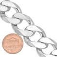 thumbnail image 3 of 15.8mm Solid .925 Sterling Silver Beveled Curb Chain Bracelet, 9 inches, 3 of 7