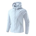 thumbnail image 2 of Zivyakyro Lightweight Wind Breaker Jackets Mens Athletic Long Sleeve Rain Zip up Loose Sun Protection Hooded Jacket Solid Blue 3XL, 2 of 9