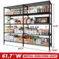 thumbnail image 5 of REIBII Heavy Duty Shelving Unit 61.7"W x 15.8"D Storage Shelves,Adjustable 5-Tier Extra Wide Garage Pantry Organizer Rack，Black, 5 of 7