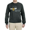 thumbnail image 2 of Wild Bobby, Be Fearless Buzzing Bee Pop Culture Unisex Crewneck Graphic Sweatshirt, Heather Black, 3XL, 2 of 3