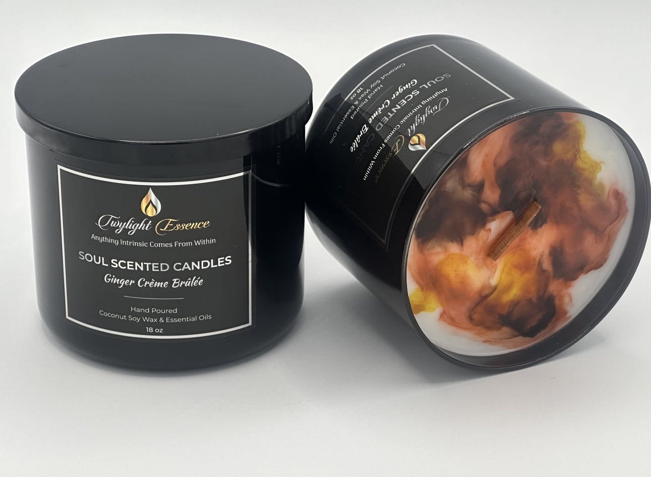 Twylight Essence Ginger Crème Brûlée Scented Jar Candle, 18oz with 45h Burn Time