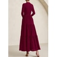 thumbnail image 5 of Vestido PRETTYGARDEN Maxi de Manga Larga Vino Otoño 2025, 5 of 5