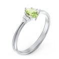 thumbnail image 3 of Birthstone Oval Ring with Shoulder Accents - Peridot (August), 3 of 5